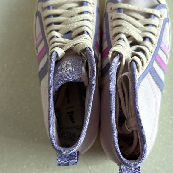 RARE NWT Adidas Nazzi Parley Platform Sneakers Lilac Pink White - Picture 5 of 9